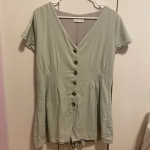Pastel Short Sleeved Green Romper